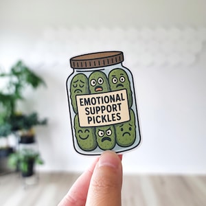 Emotionale Unterstützung Pickles Aufkleber, Pickle Aufkleber, Pickle Liebhaber, niedlicher Pickle Aufkleber, lustige Pickle, Aufkleber, Pickle Wortspiel, emotionale Unterstützung