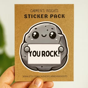 You Rock Sticker, Cute Rock, Sticker, Motivational Sticker, Funny Pun, Rock Pun, Rock Sticker, You Rock, You Got This, Good Vibes, Cheer Up