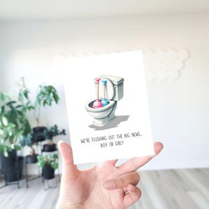 Gender Reveal Card, Toilet, Toilet Pun, Pregnancy, Funny Gender Reveal, Pregnancy Announcement, Boy or Girl, Baby Shower Card, Toilet Humor