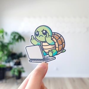 Sticker tortue, Sticker tortue, Tortue en colère, Tortue mignonne, Tortue grossière, Tech Rage, Humour tech, Amoureux des tortues, Travail à domicile