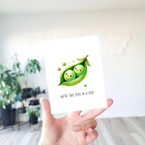 私たちは仲良し、かわいいエンドウ豆のカード、エンドウ豆のしゃれ、友情カード、ラブカード、親友カード、エンドウ豆好き、エンドウ豆のカード、記念日カード、エンドウ豆