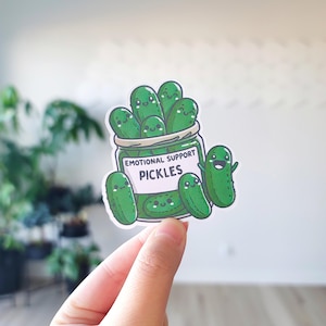 Adesivo de picles de apoio emocional, adesivo de picles, amante de picles, adesivo fofo de picles, picles engraçados, adesivo, trocadilho de picles, suporte emocional