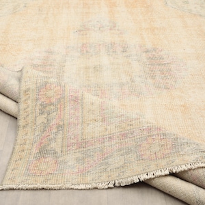 6x10 Orange Vintage Rug, 6x10 Green Vintage Rug, Handmade Area Rug, Eclectic Oushak Rug, Handwoven Area Rug,Vintage Area Rug,Living Room Rug