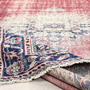 7x11 Handwoven Turkish Rug: Vintage Floral Oushak Area Rug, Handmade Area Rug, Vintage Wool Rug, Oversize Rug, Floor Rug, Cute Rug