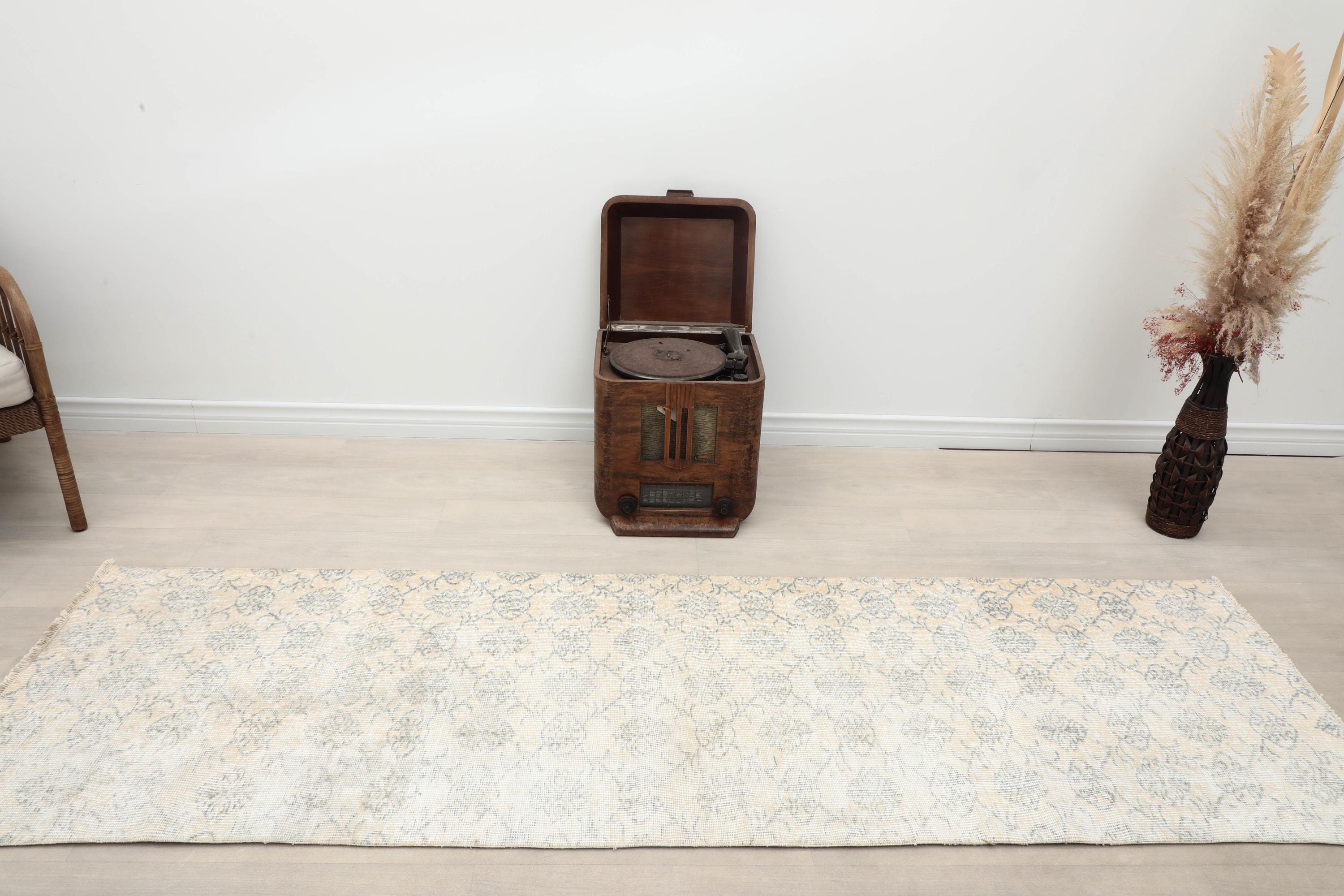 超ロングベージュランナーラグ　ヴィンテージラグ　トルコラグ 超ロング 均等ハニカム71×288✳︎ベージュ ランナー トルコ