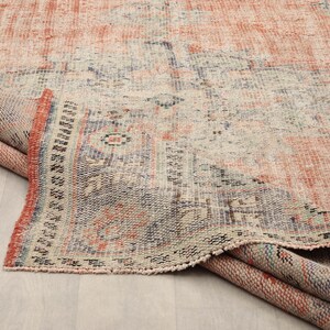 6x10 Orange Turkish Rug, Vintage Rug, Housewarming Gift, Unique Rug, 6x10 Oushak Rug, Handwoven Area Rug, Living Room Rug,Bedroom,Home Decor