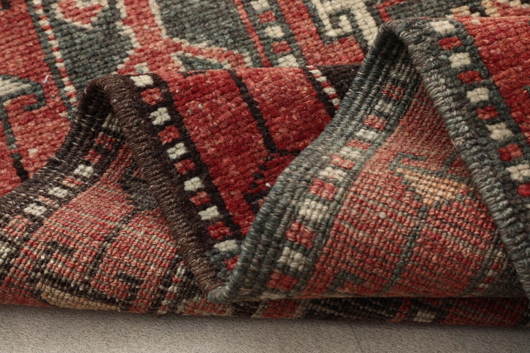 Rusk Color Rug Runners Red Floral Turkish Runner Rug: 4x11 Vintage Hallway Decor, Oushak Rug ...