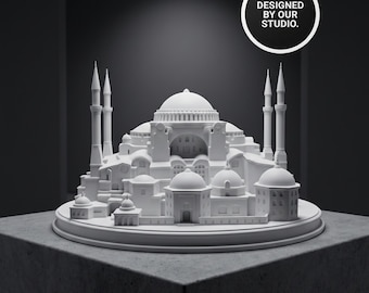 Hagia Sophia Statue | Architektur Modell Schreibtisch Deko | Geschenk für Historiker | Miniatur Bauwerk Skulptur | Keramik Look Büro Kunst