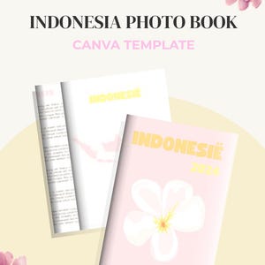 Travel Photo Book Cover Canva Photo Album Template Coffee Table Book Travel Diary Album Fully Editable Indonesia Photo book Assuline