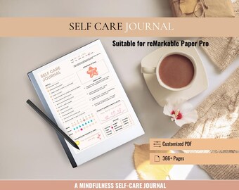 Ultimate digital Self-Care Journal suitable for Remarkable Paper Pro, Wellness Planner, Mood, Gratitude & Habit Tracker, daily workbook