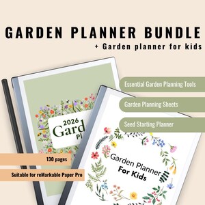 Garden Planner 2026 suitable for E -ink tablets, Flower & Vegetable Garden journal, Harvest Tracker, Planting Calender, Seed Organizer
