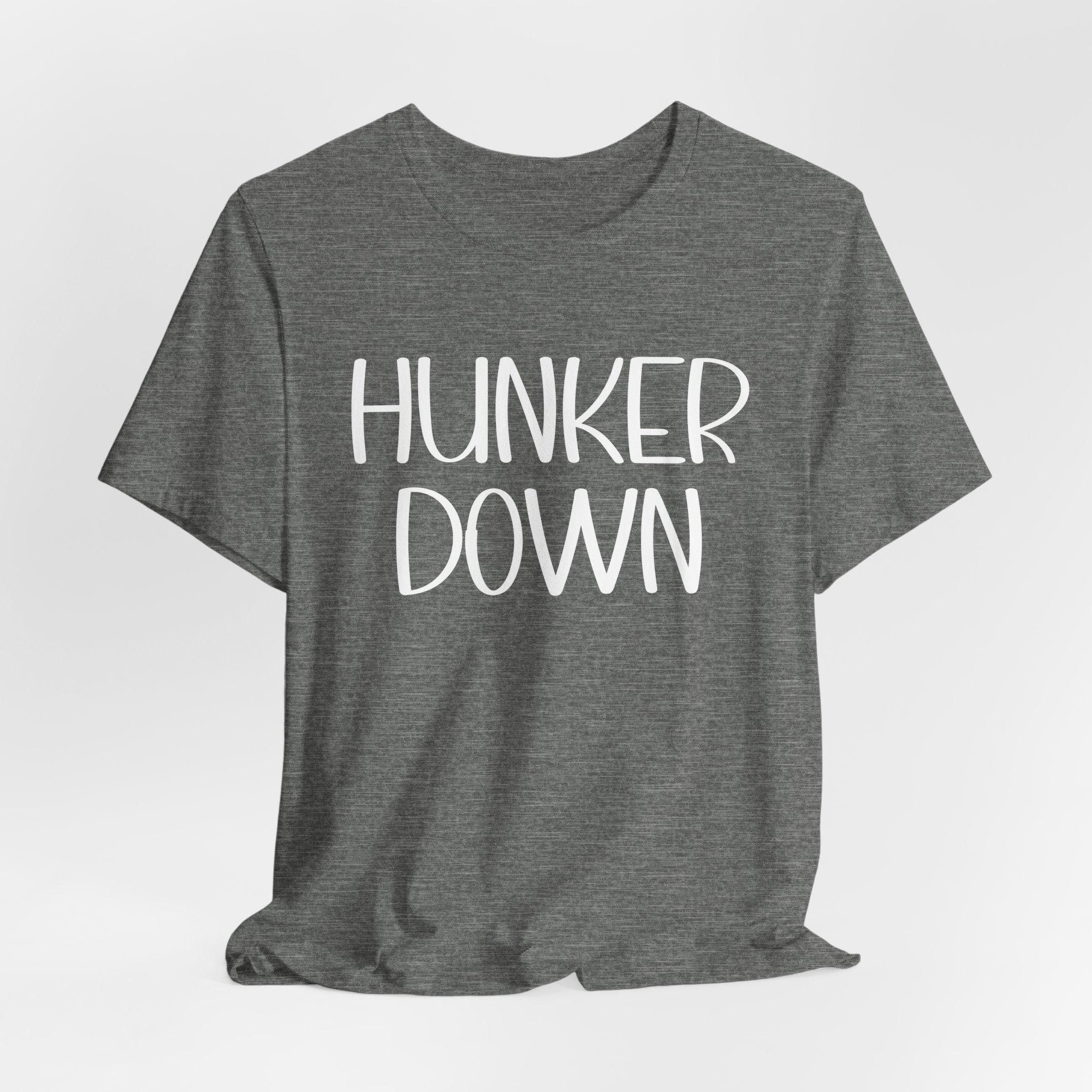 Georgia Bulldogs Fan T-Shirt - "Drink Up Hunker Down" Red Soft Cotton Tee, Screen Printed (Sizes SM-5XL)