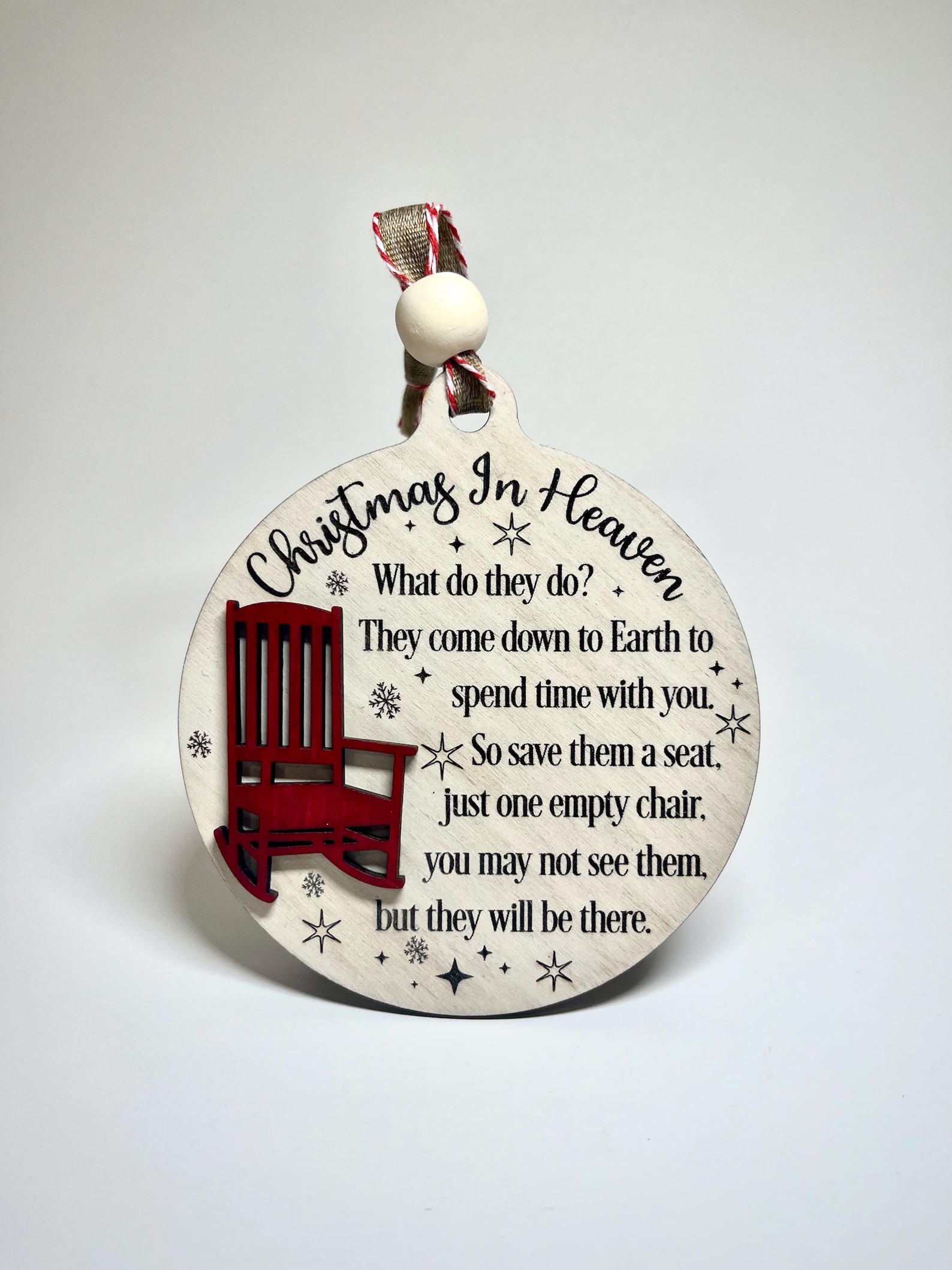 Christmas in Heaven Ornament Save a Seat Memorial Missing Loved One - Etsy