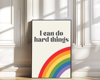 I can do hard things children's print/positive print/child's affirmation