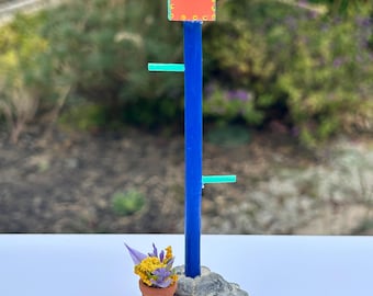 Miniature birdhouse handcrafted dollhouse or fairy garden accessory