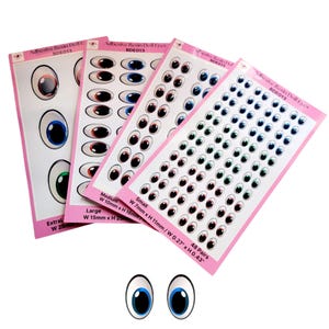 Adhesive Resin Doll Eyes BDE013 - Perfect for Clay, Felt, Fabric, Plastic, Ceramic, EVA, Paper, Plaster and other Crafters
