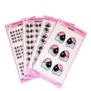 Adhesive Resin Doll Eyes BDE018 - Perfect for Clay, Felt, Fabric, Plastic, Ceramic, EVA, Paper, Plaster and other Crafters