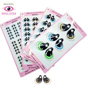 Yeux de poupée adhésifs en résine BDE003 - Parfaits pour l'argile, le feutre, le tissu, le plastique, la céramique, l'EVA, le papier, le plâtre et d'autres objets d'artisanat