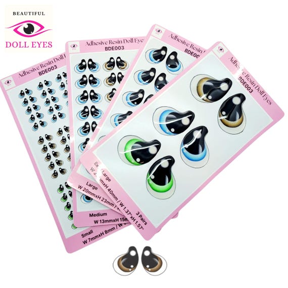 Adhesive Resin Doll Eyes BDE003 - Perfect for Clay, Felt, Fabric, Plastic, Ceramic, EVA, Paper, Plaster and other Crafters