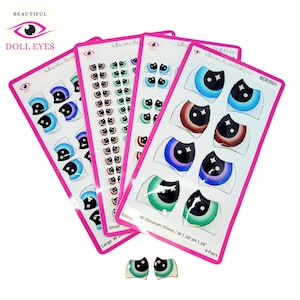 Occhi per bambole in resina adesiva BDE001 - Perfetti per argilla, feltro, tessuto, plastica, ceramica, EVA, carta, gesso e altri lavori artigianali