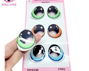 Big Doll Eyes, Large Doll Eyes, Adhesive Resin Doll Eyes - Perfect for Clay, Felt, Fabric, Plastic, Ceramic, EVA, Plaster and other Crafters