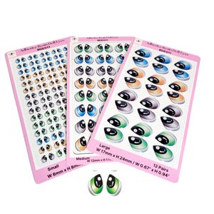 Adhesive Resin Doll Eyes BDE011 - Perfect for Clay, Felt, Fabric, Plastic, Ceramic, EVA, Paper, Plaster and other Crafters