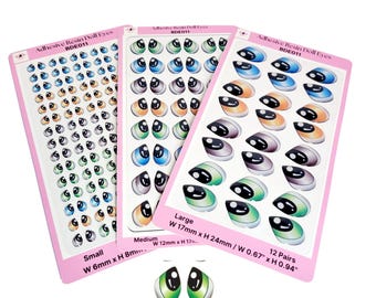 Adhesive Resin Doll Eyes BDE011 - Perfect for Clay, Felt, Fabric, Plastic, Ceramic, EVA, Paper, Plaster and other Crafters