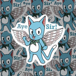 Fairy Tail Happy Waterproof Sticker Holographic