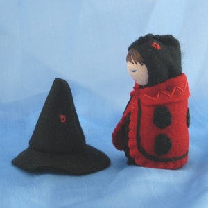 Ladybug Witch Doll Waldorf inspired image 4