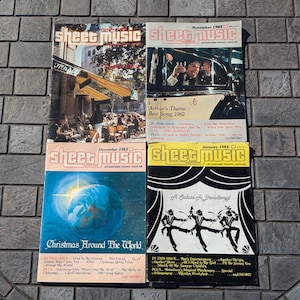 SHEET MUSIC MAGAZINE (Standard Piano/ Guitar) - 4 Editions (Oct-Jan, 1983-1984)