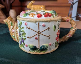 MWW MARKET Vintage Garden Bunny Decorative Teapot