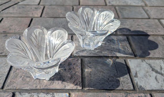 CRISTAL D'ARQUES 24% Lead Crystal Candlestick Holders (Set of 2 NIB)