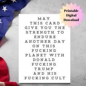 Democratica, Kamala Harris, biglietto d'auguri anti-Trump, regalo per sostenitrice di Kamala, pro-democratica, biglietto con mantra femminista, Ftrump, digitale