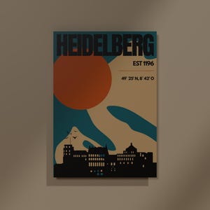 Heidelberg Poster – Retro City Poster with Coordinates | Vintage Germany Wall Art | Modern City Design Gift Idea