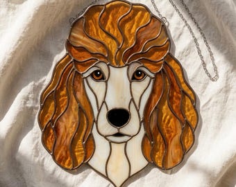 Poodle Stained Glass Suncatcher, Dog Lover Gift, Window Hanging Art (Digital Pattern)