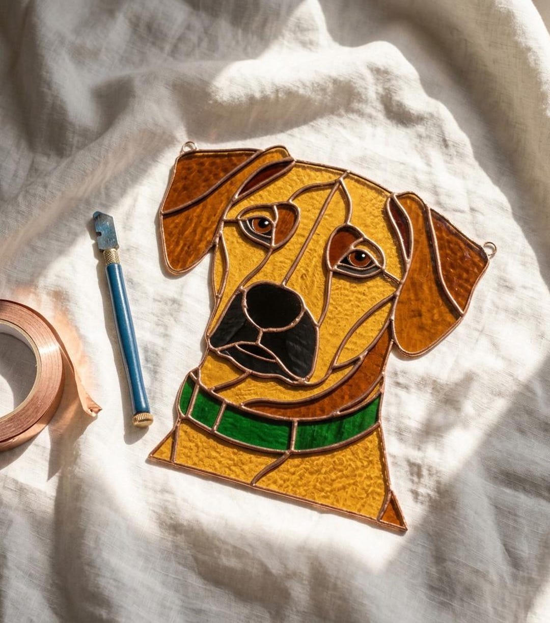 Stained Glass Pattern Rhodesian Ridgeback Rhodesian Ridgeback Stained Glass Pattern • Dog Breeds Face Template ...