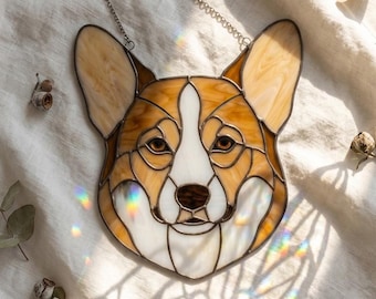 Pembroke Welsh Corgi Stained Glass Suncatcher, Dog Lover Gift (Digital Pattern)
