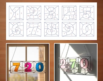 Stained Glass Numbers Pattern Set | 0–9 Number Templates - Suncatcher Number Design