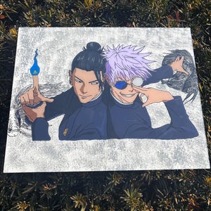 Gojo and Geto With Beta Fish Painting - Etsy