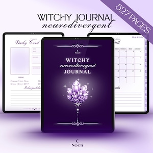 Hexenplaner 2026, Neurodiversität, ADHS, Tarot-Tagebuch, Magische Rituale, Astrologie, Hyperlink-PDF, GoodNotes, Druckbarer Mondkalender