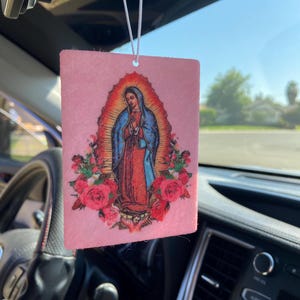 Virgen de Guadalupe air freshener, Virgin Mary car freshener