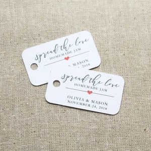 Spread the Love Tags |  Jam Favor Tags | Wedding Favors | Bridal Shower Favor | Baby Shower Favor | Party Favor | Favor Tags | (006)
