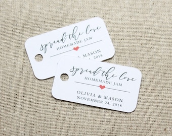 Spread the Love Tags |  Jam Favor Tags | Wedding Favors | Bridal Shower Favor | Baby Shower Favor | Party Favor | Favor Tags | (006)