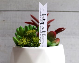 Baby In Bloom Succulent Tags | Succulent Stake | Baby Shower Favors | Baby Sprinkle Favors | Favor Tags | Gift Tags | Succulent Favor (S001)