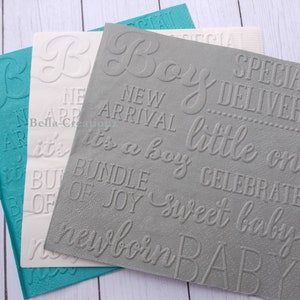 Baby Boy Shower Napkins ~ Hand Embossed Paper Napkin ~ Boy Shower ~ Baby Sprinkle ~ Baby Boy Party Decorations