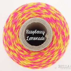 Pink and Yellow Bakers Twine Raspberry Lemonade by Timeless Twine image 1