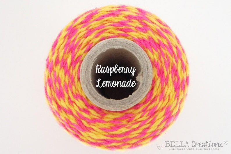 Pink and Yellow Bakers Twine Raspberry Lemonade by Timeless Twine image 1