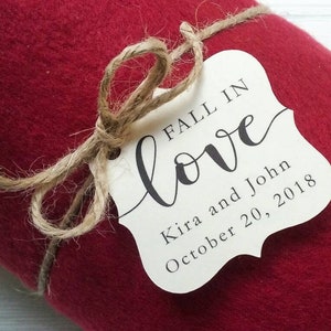 Fall in Love Tag | Blanket Favors | Wedding Favors | Favor Tags | Reception Favors | Fall Wedding Favor (010)