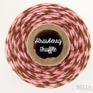 Pink and Brown Bakers Twine by Timeless Twine Strawberry Truffle image 1