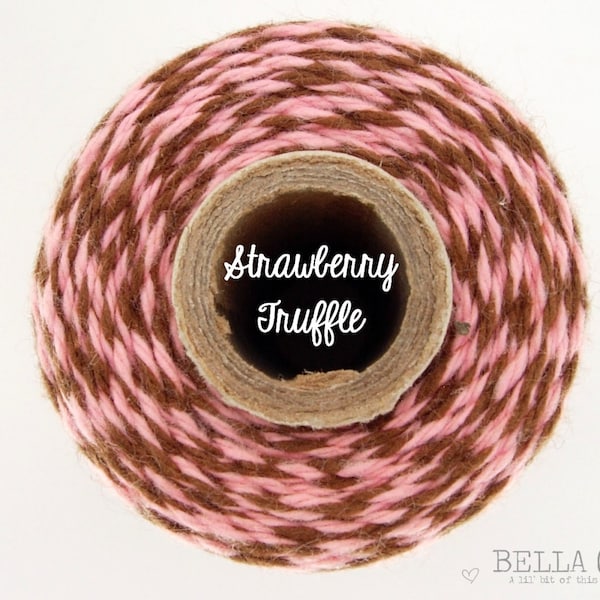 Pink and Brown Bakers Twine by Timeless Twine - Strawberry Truffle